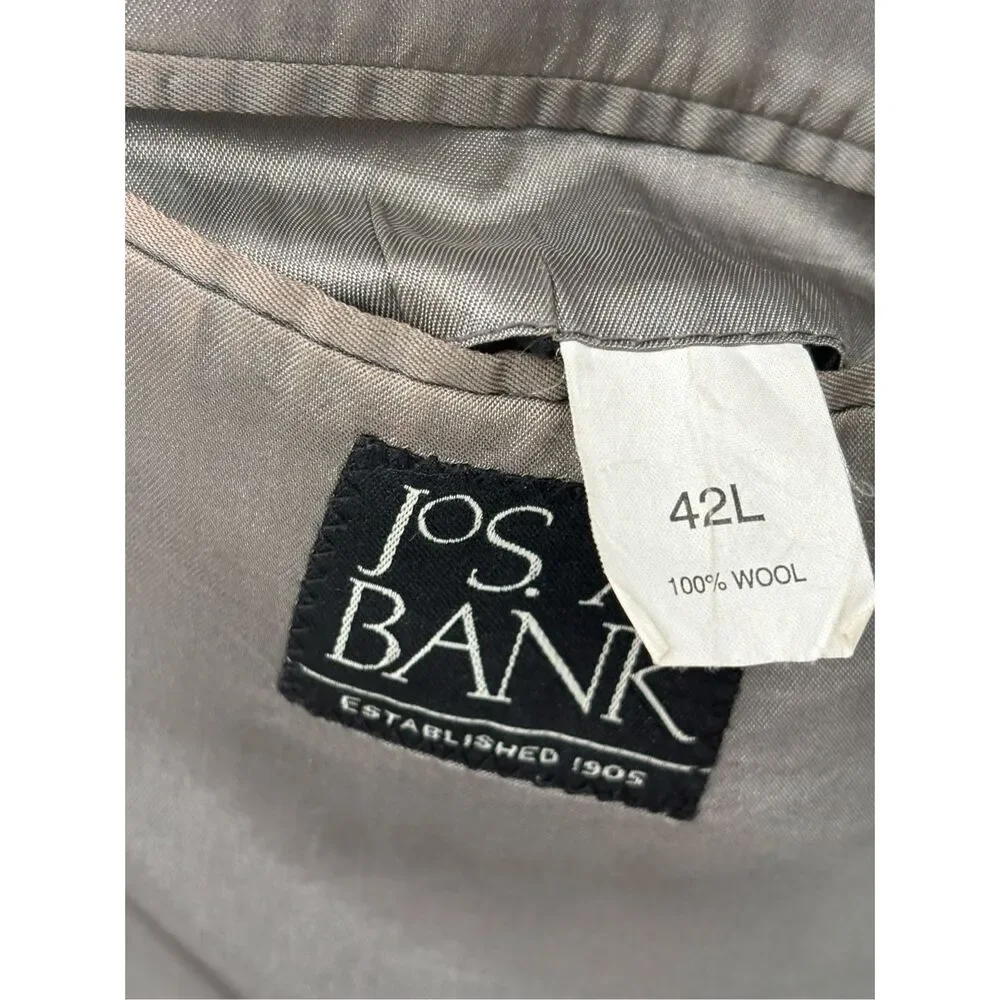 Jos A Bank Sport‎ Coat Blazer Suit Jacket Men Size 42L Beige Tan Plaid